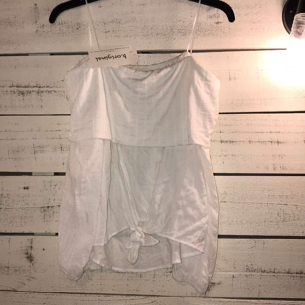 White strapless long sleeve shirt